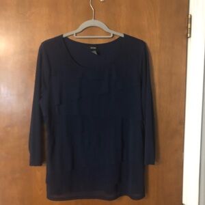 Alfani Navy Long-Sleeved Top Size